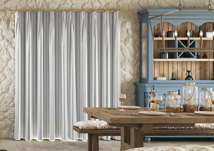 Laurel Stripe, Navy - Made to Measure Curtains - Image 7